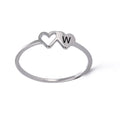 A–Z Initial Letter Double Heart Ring