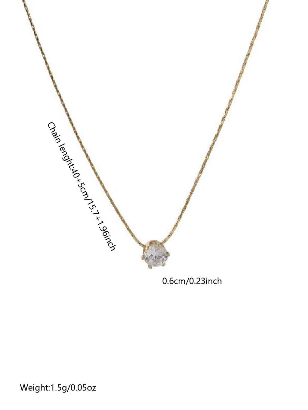 Elegant Gold Diamond Look Pendant Necklace