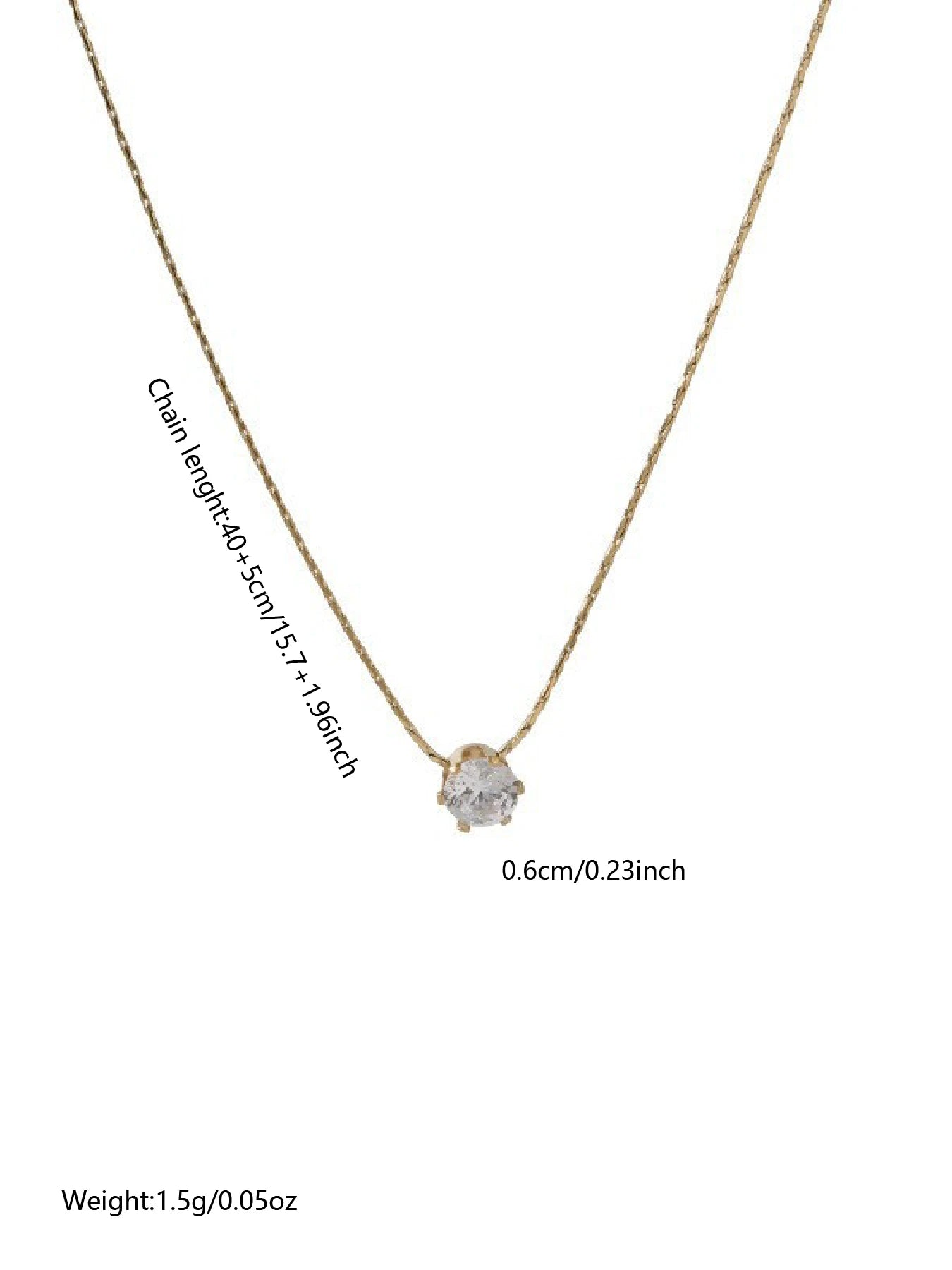 Elegant Gold Diamond Look Pendant Necklace