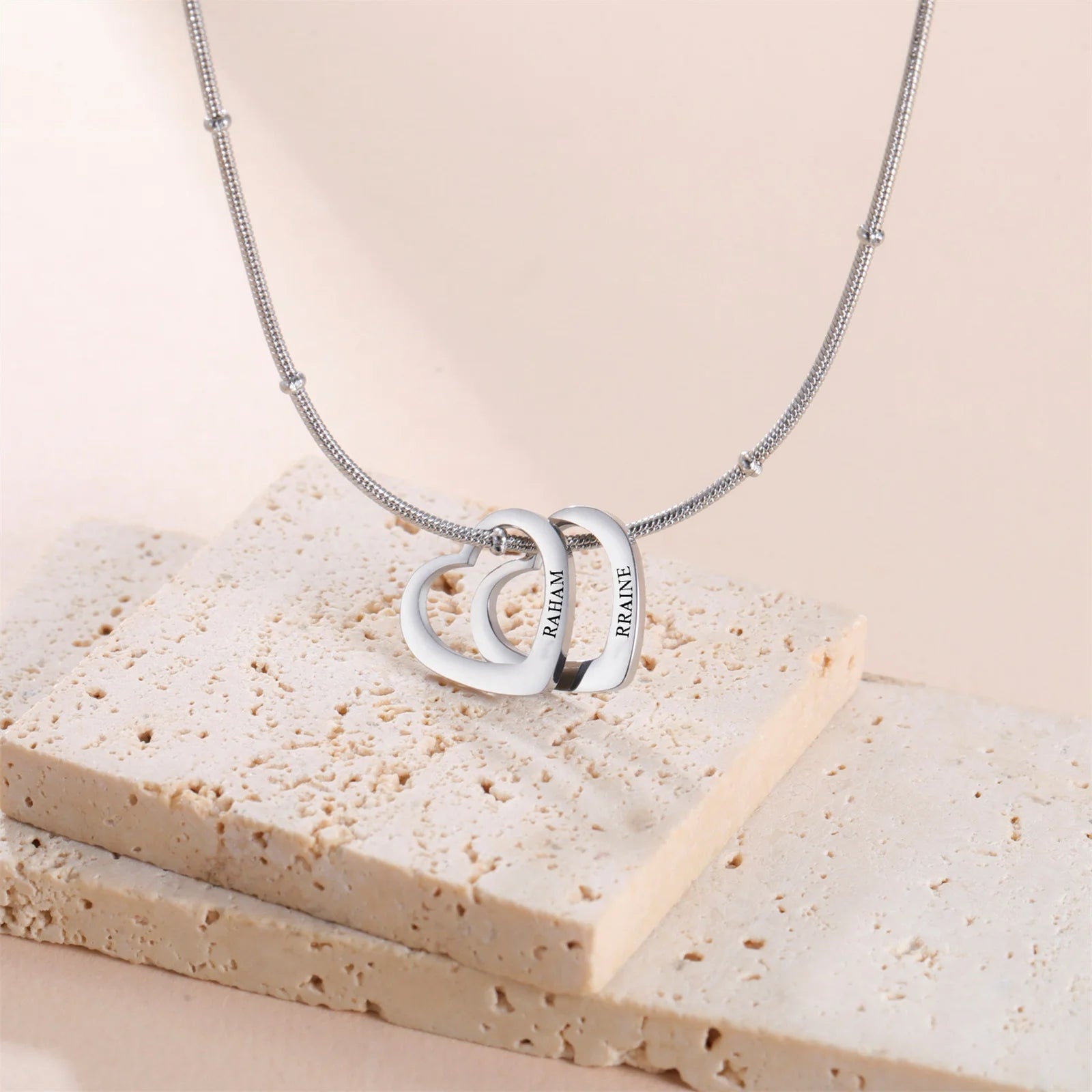 Personalized Name Date Necklace – Stainless Steel Gift for unisex