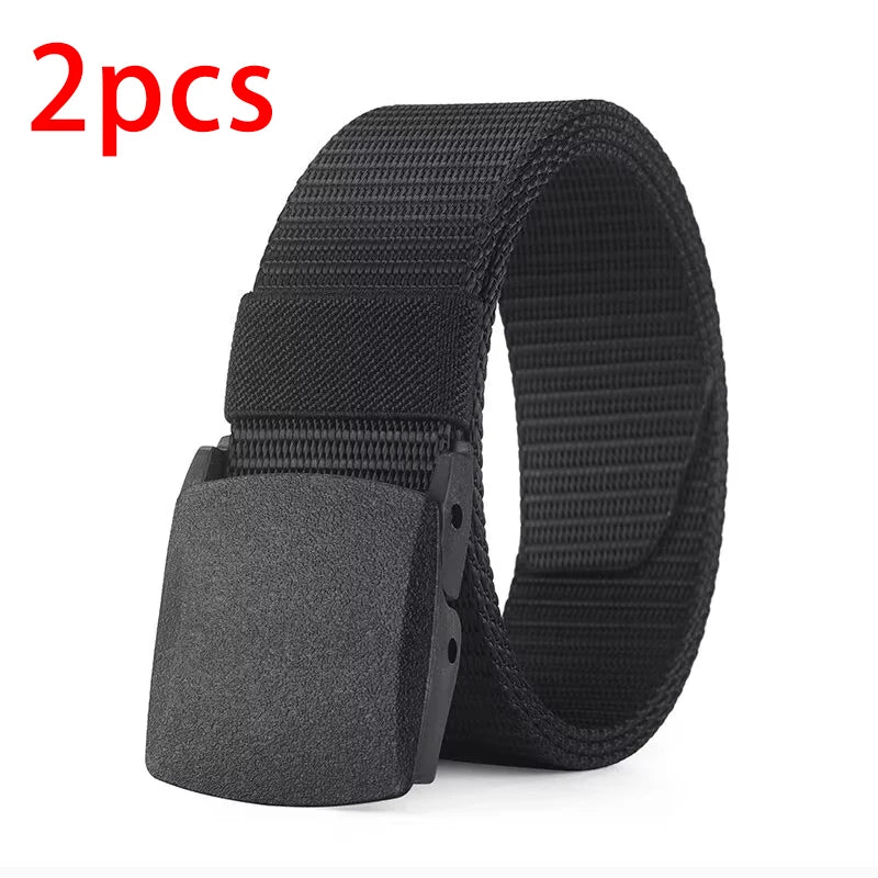 Outdoor Nylon Tactical Belt – Metal-Free Canvas Sports Belt for Men, Casual Training Jeans Belt