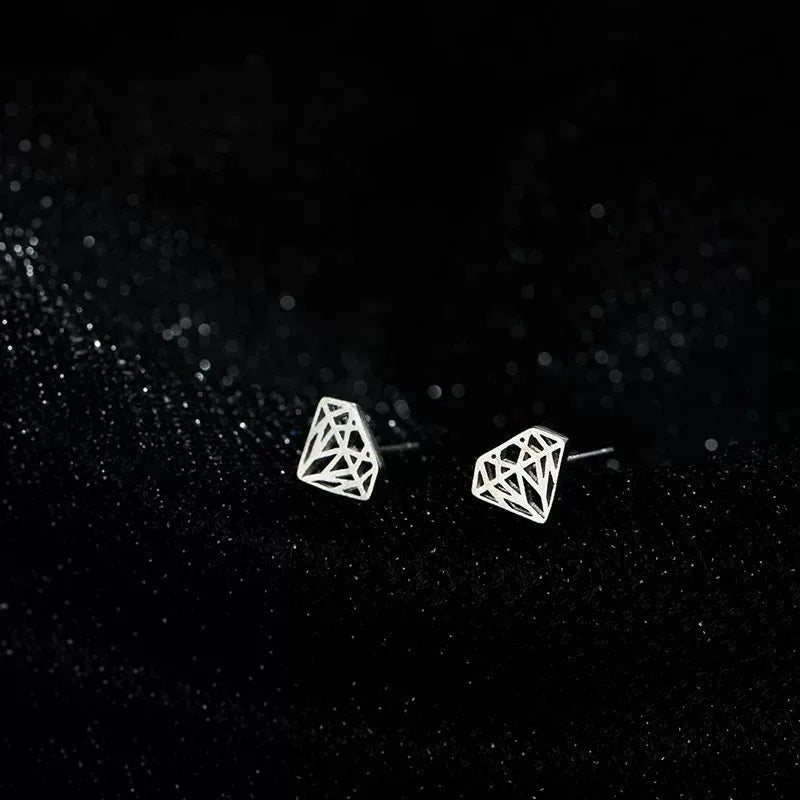 Women’s Silver Heart Star Earrings