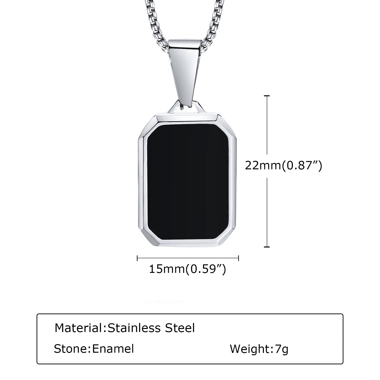 Men’s Hip Hop Stainless Steel Pendant Necklace with Natural Stone