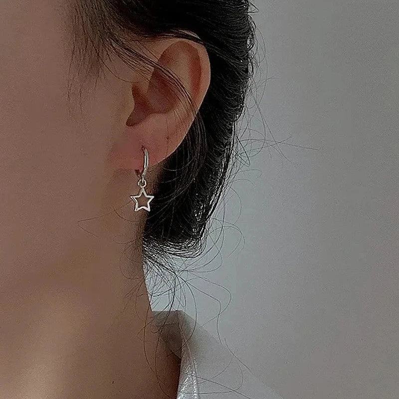 Mini Star Hoop Earrings for Women