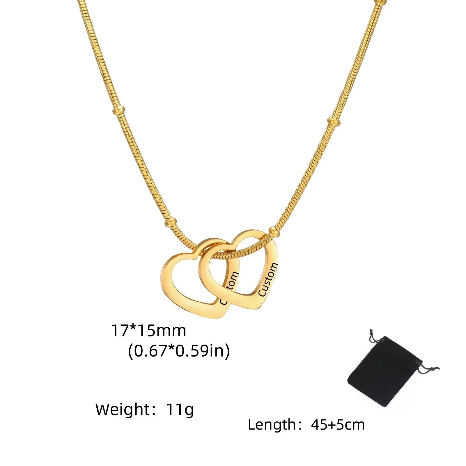 Personalized Name Date Necklace – Stainless Steel Gift for unisex