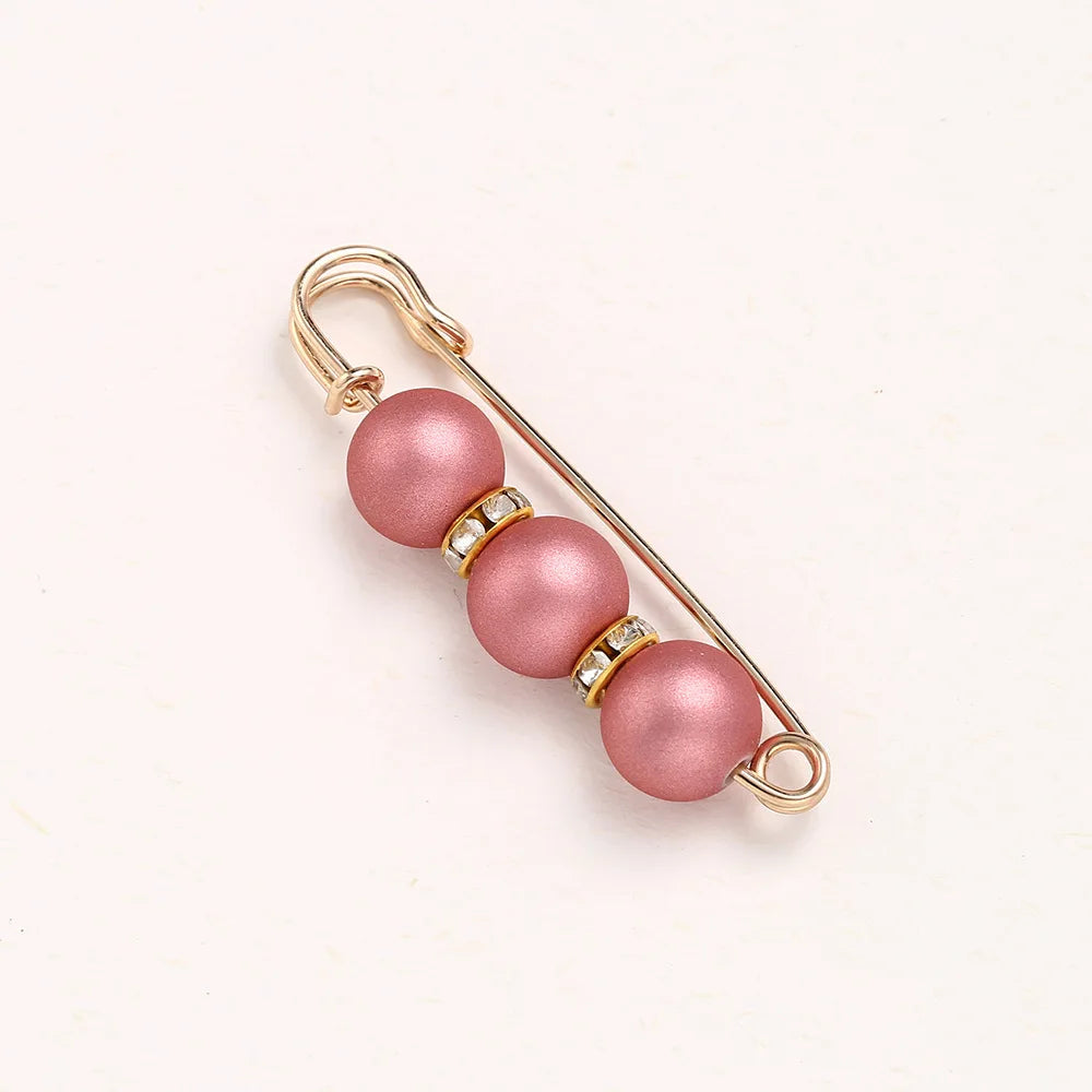 Women’s Pearl Rhinestone Brooch – Cute Skirt Waist Pin