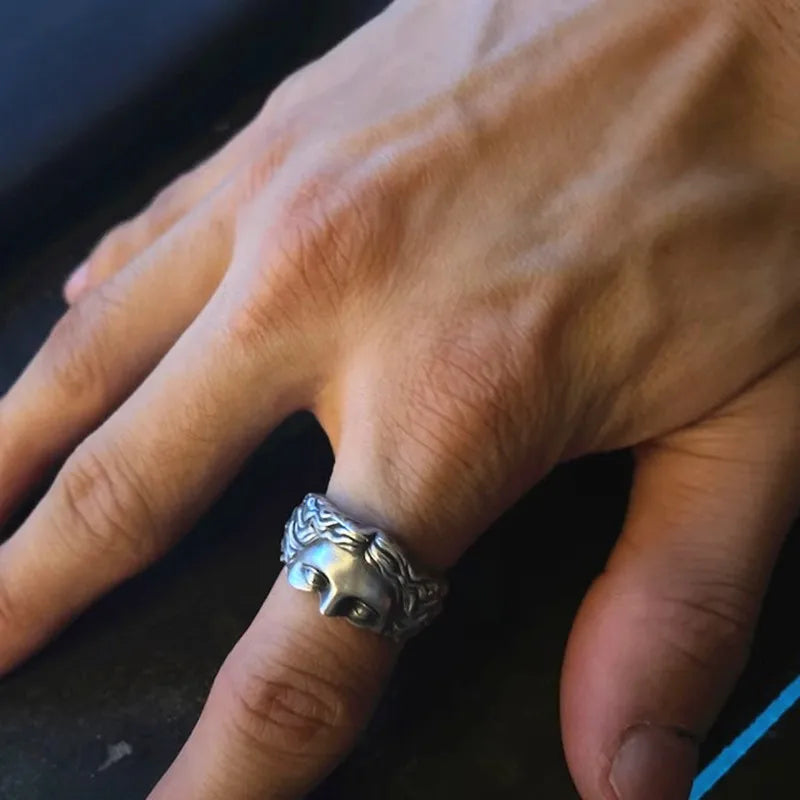 Men’s Vintage Venus Half Mask Adjustable Ring