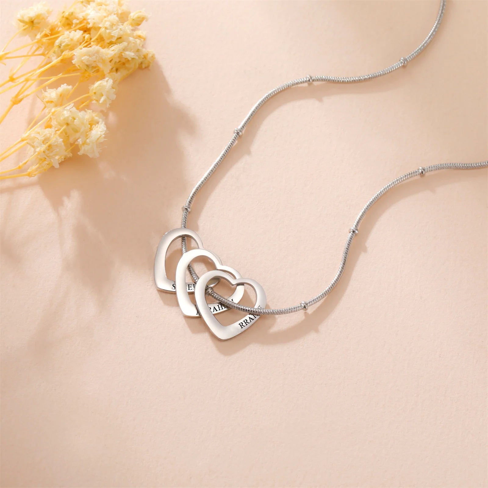 Personalized Name Date Necklace – Stainless Steel Gift for unisex