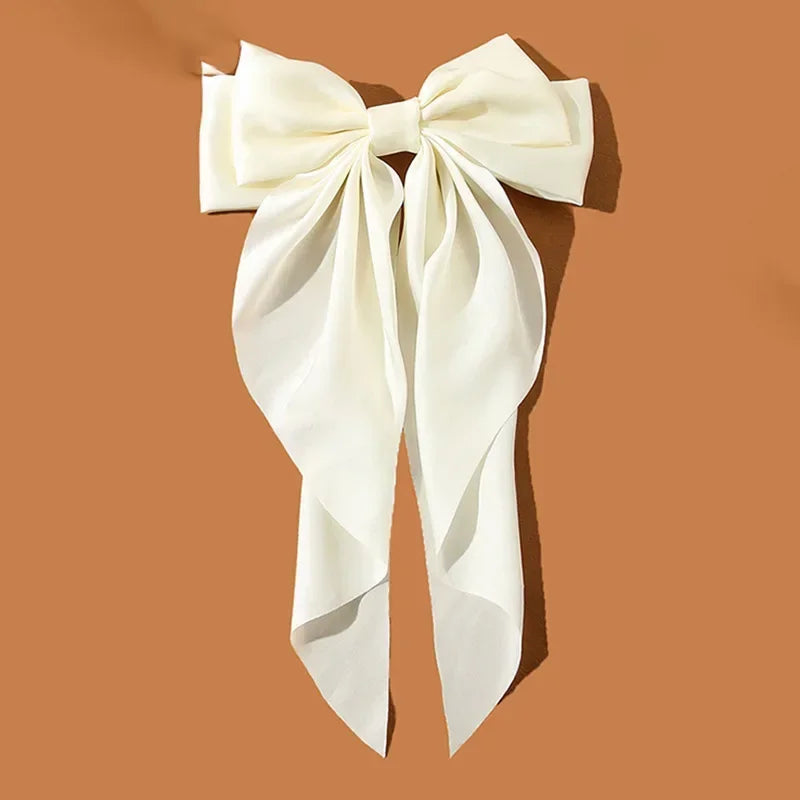 Satin Bow Hair Clips – Big Ribbon Clamp Barrettes for Women And Girls
