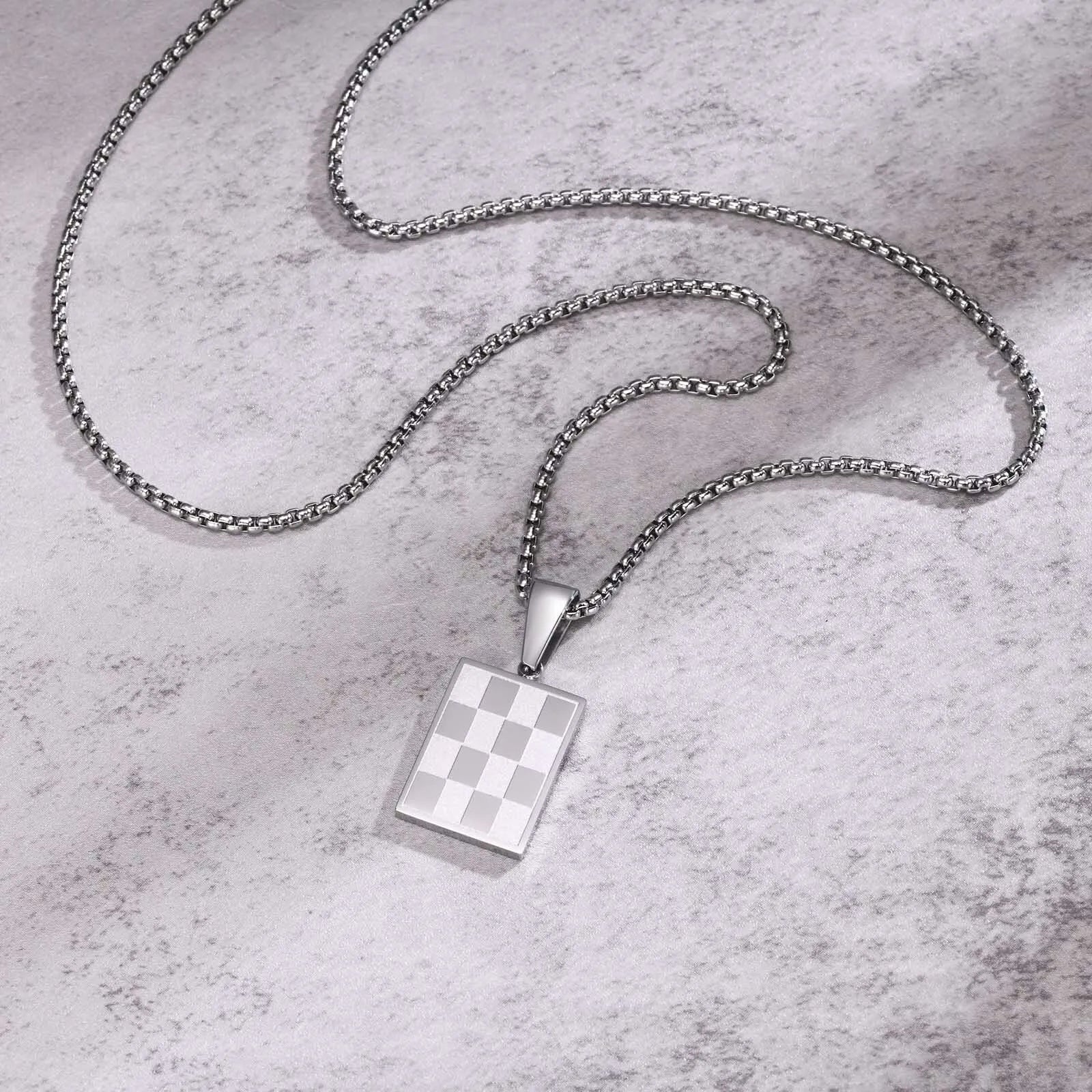 Stainless Steel Tag Necklace for Men