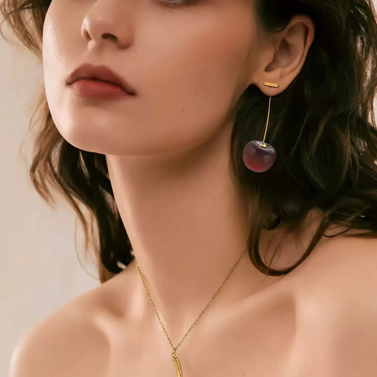 Silver Cherry Stud Earrings Women and Girls Jewelry Gift