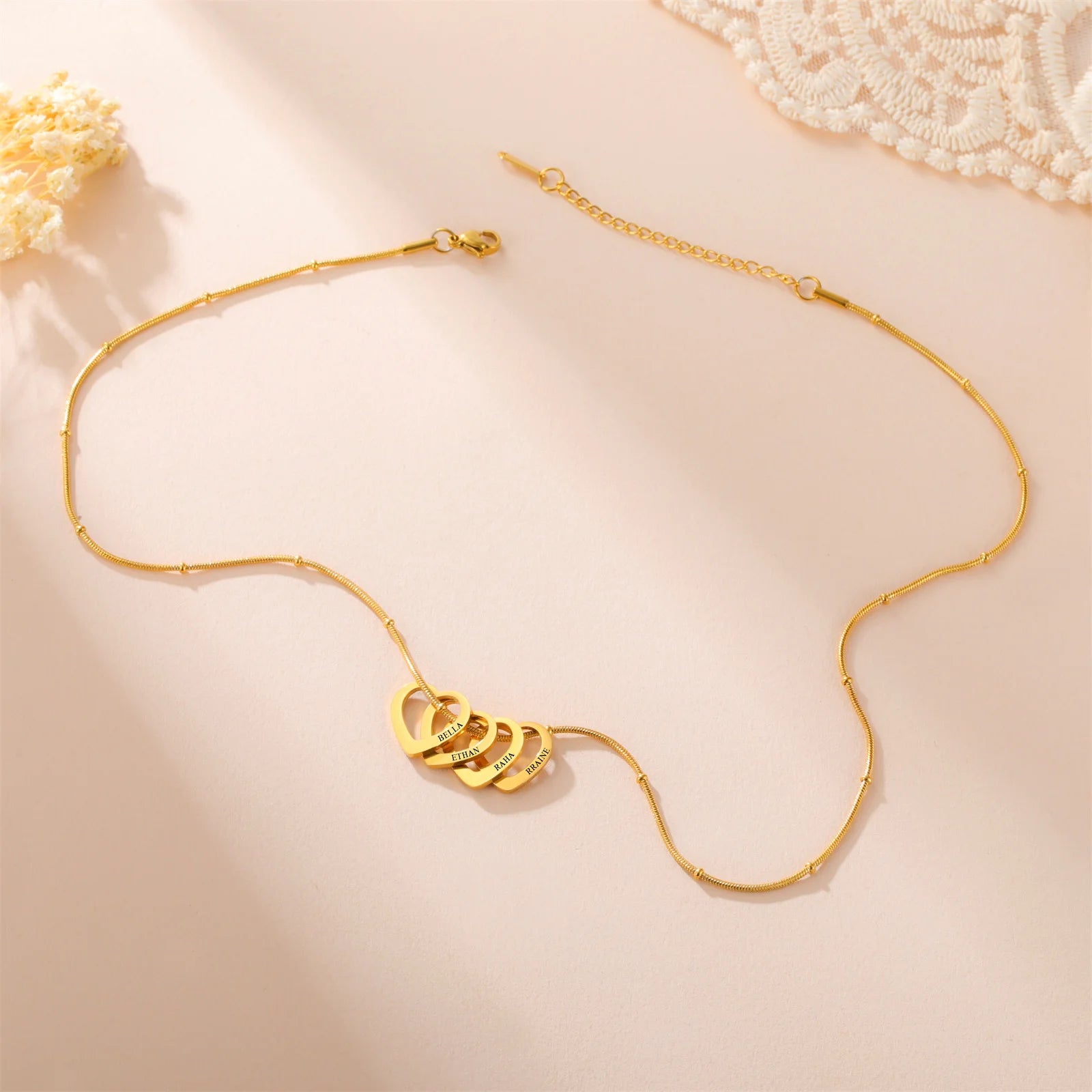 Personalized Name Date Necklace – Stainless Steel Gift for unisex