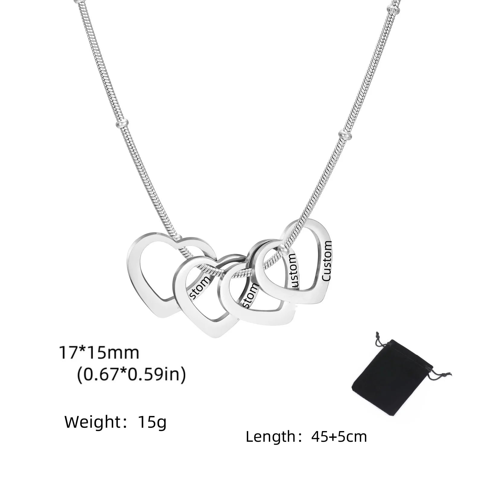 Personalized Name Date Necklace – Stainless Steel Gift for unisex