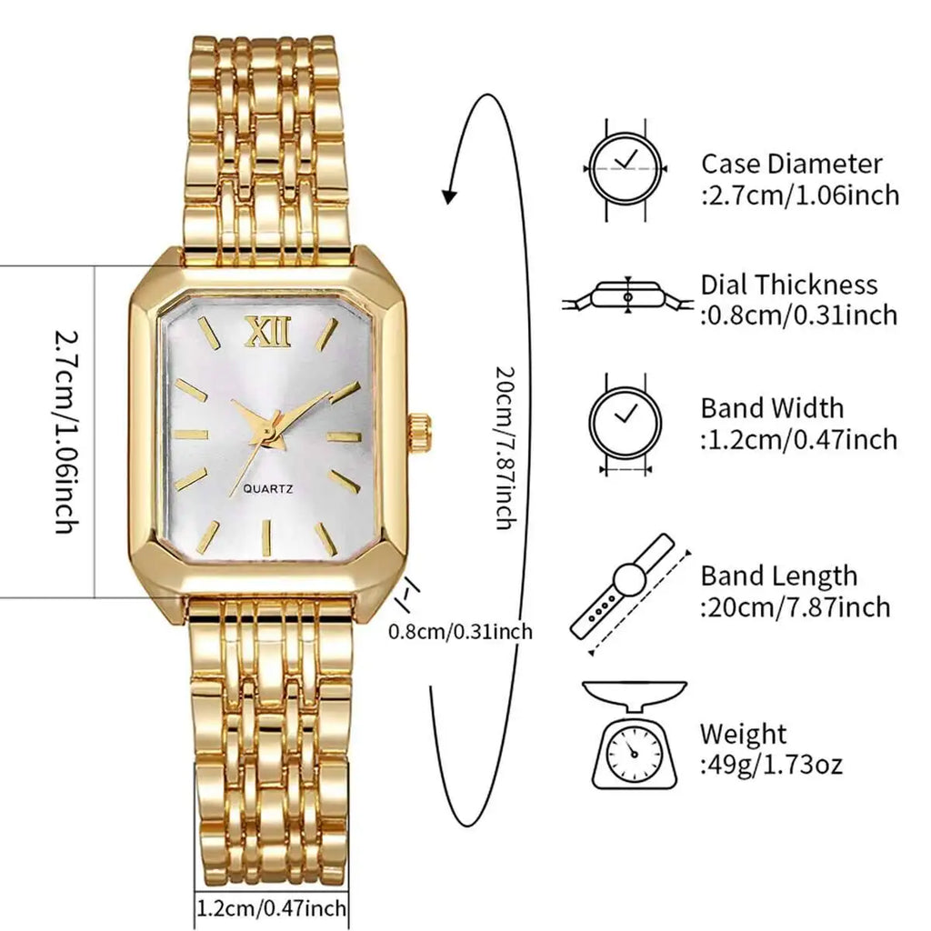 Luxury Rectangle Quartz Watch for Women