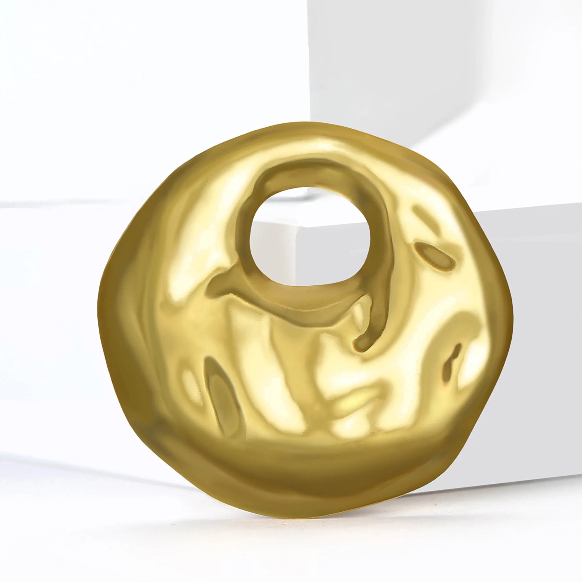 Stainless Steel Irregular Geometric Ring Brooch