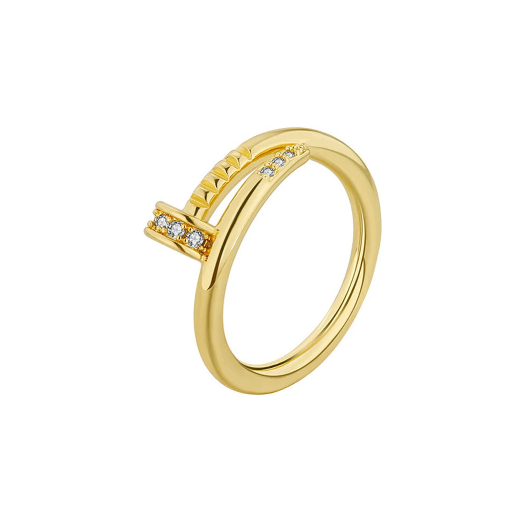 Light Luxury Gold Nail Ring