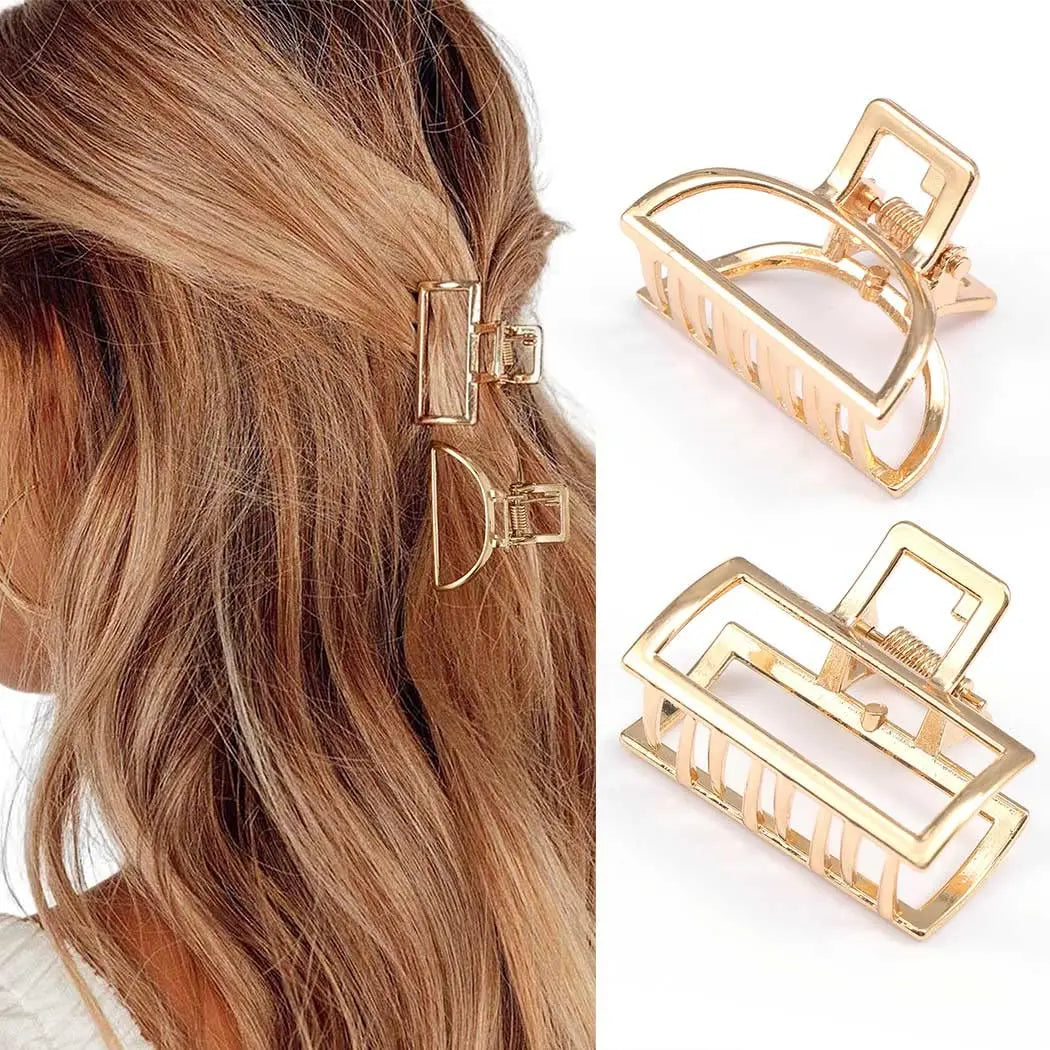 2PCS Gold Mini Hair Claw Clips for Women