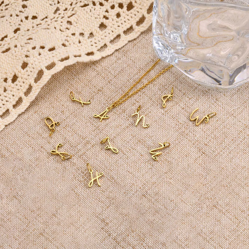 Charms Heart Initial Necklaces