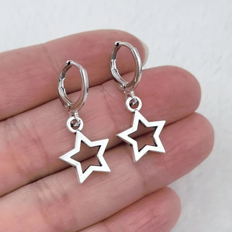 Mini Star Hoop Earrings for Women