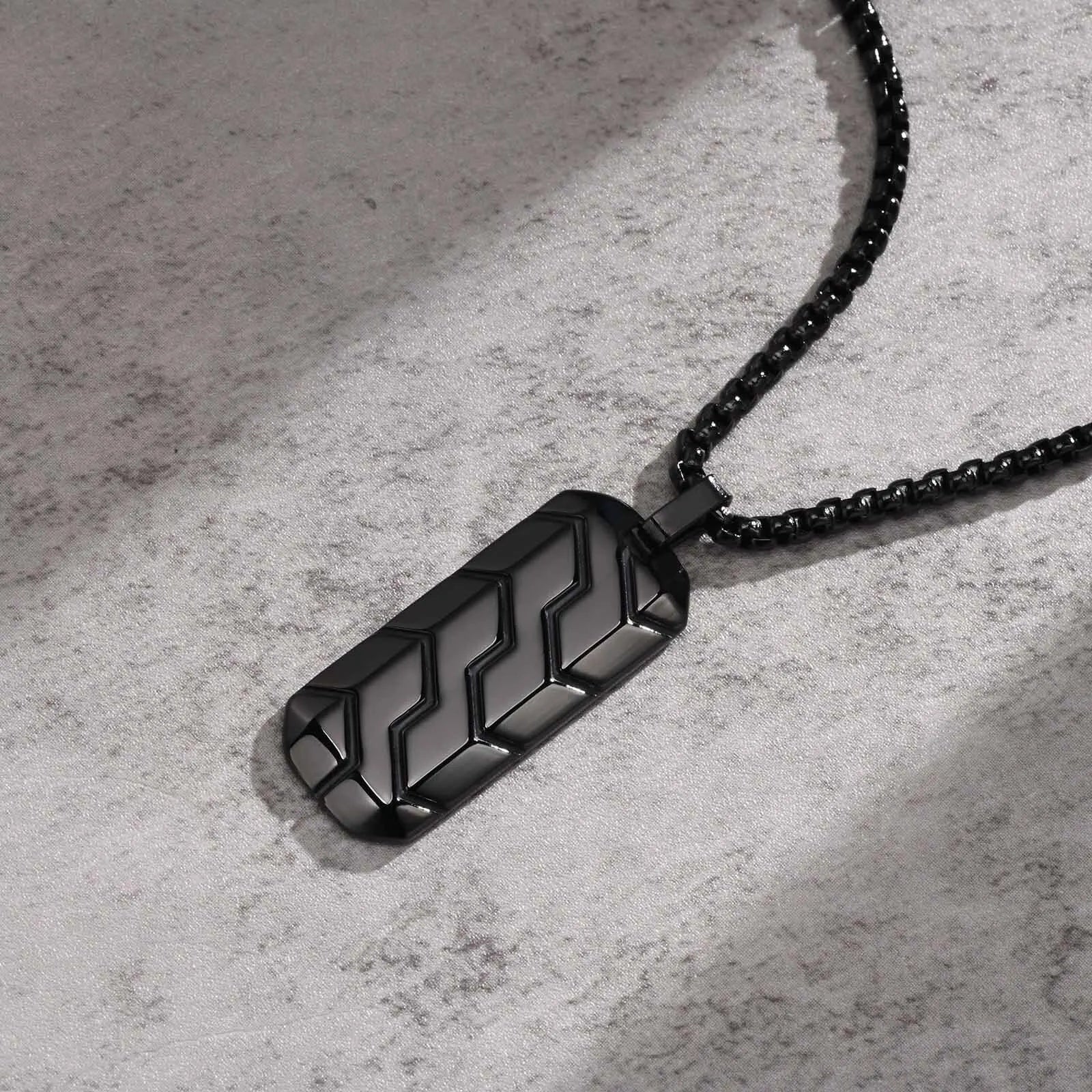 Stainless Steel Tag Necklace for Men