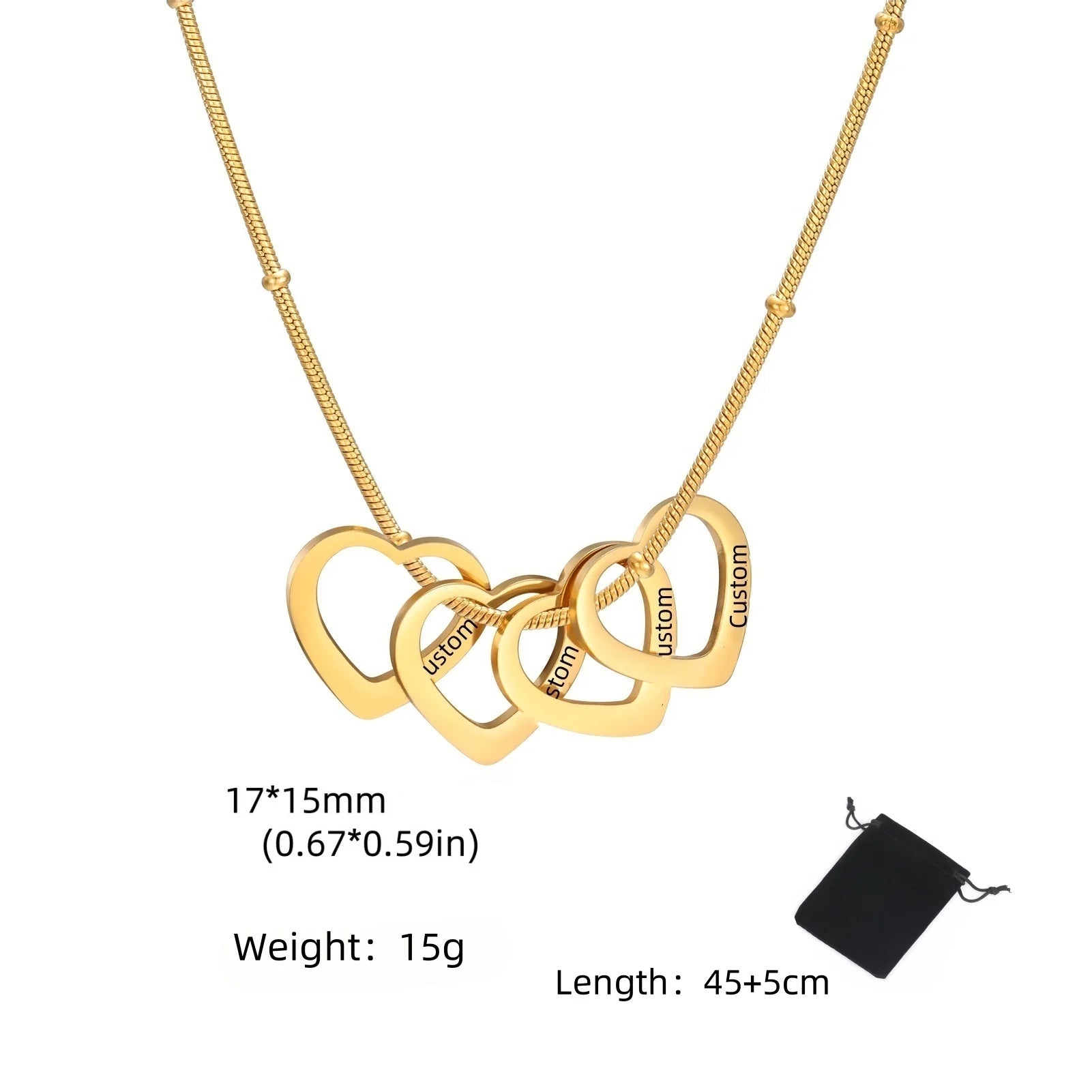 Personalized Name Date Necklace – Stainless Steel Gift for unisex