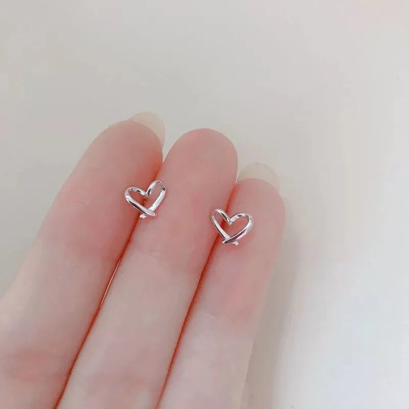 Women’s Silver Heart Star Earrings
