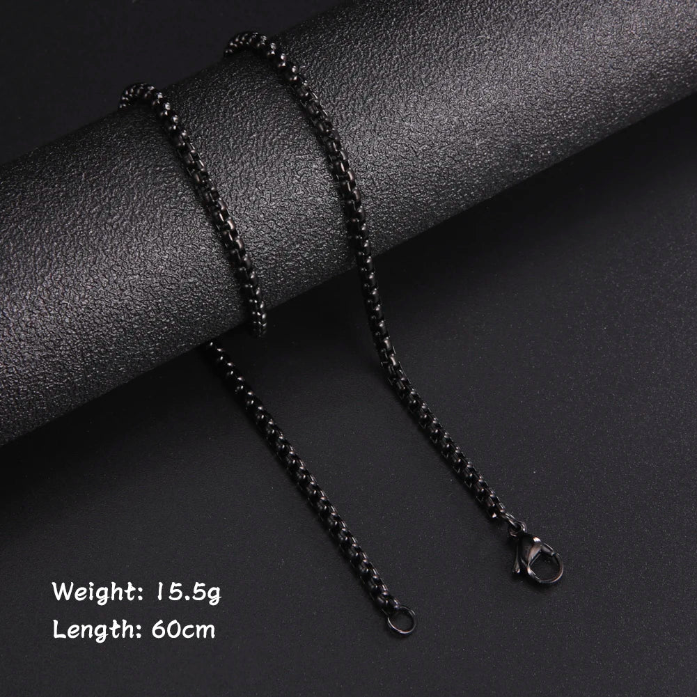 Punk Stainless Steel Box Chain Necklace