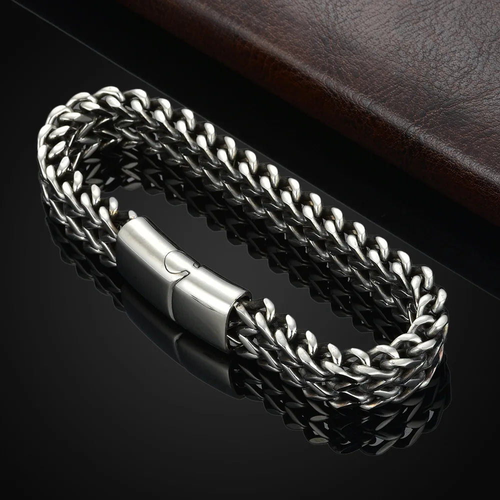 Hip Hop Stainless Steel Punk Bracelet for Men