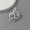 Punk Hollow Music Symbol Brooch – Gold Stainless Steel Accessory