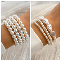 Multi-Layer Imitation Pearl Bracelet – Elegant Wide Fashion Jewelry for Women, Wedding And Party Gift