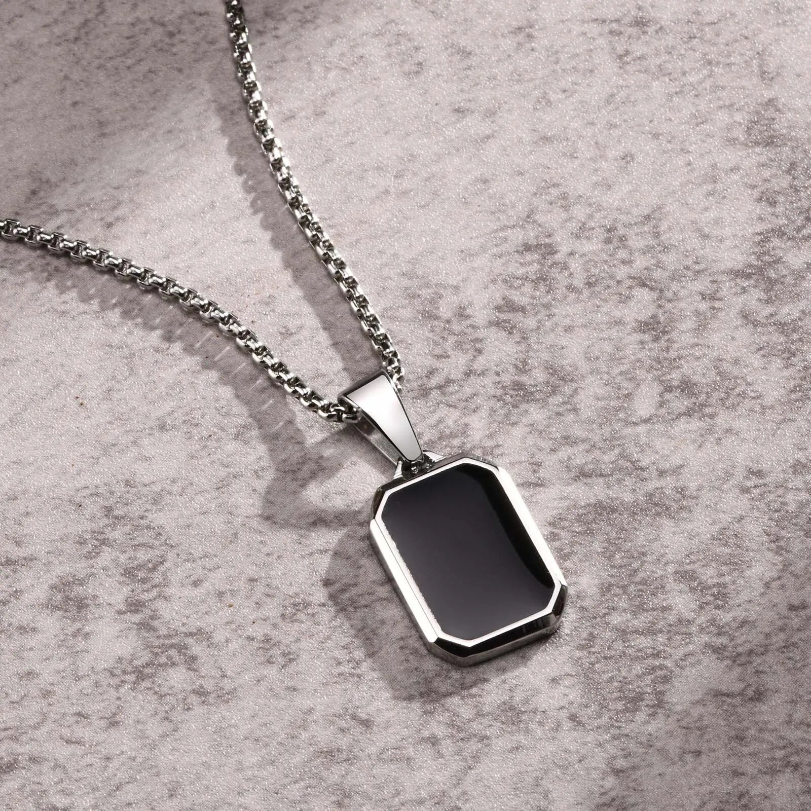 Stainless Steel Tag Necklace for Men