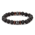 Handmade Lava Stone Wooden Beads Bracelet for Men