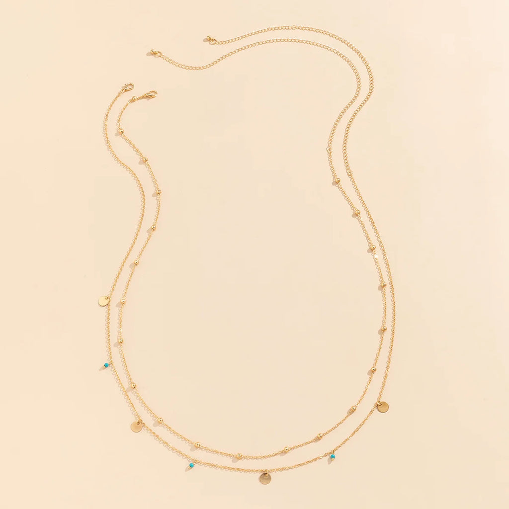 Minimalist Multilayer Waist Beads – Geometric Sequin Belly Chain for Women