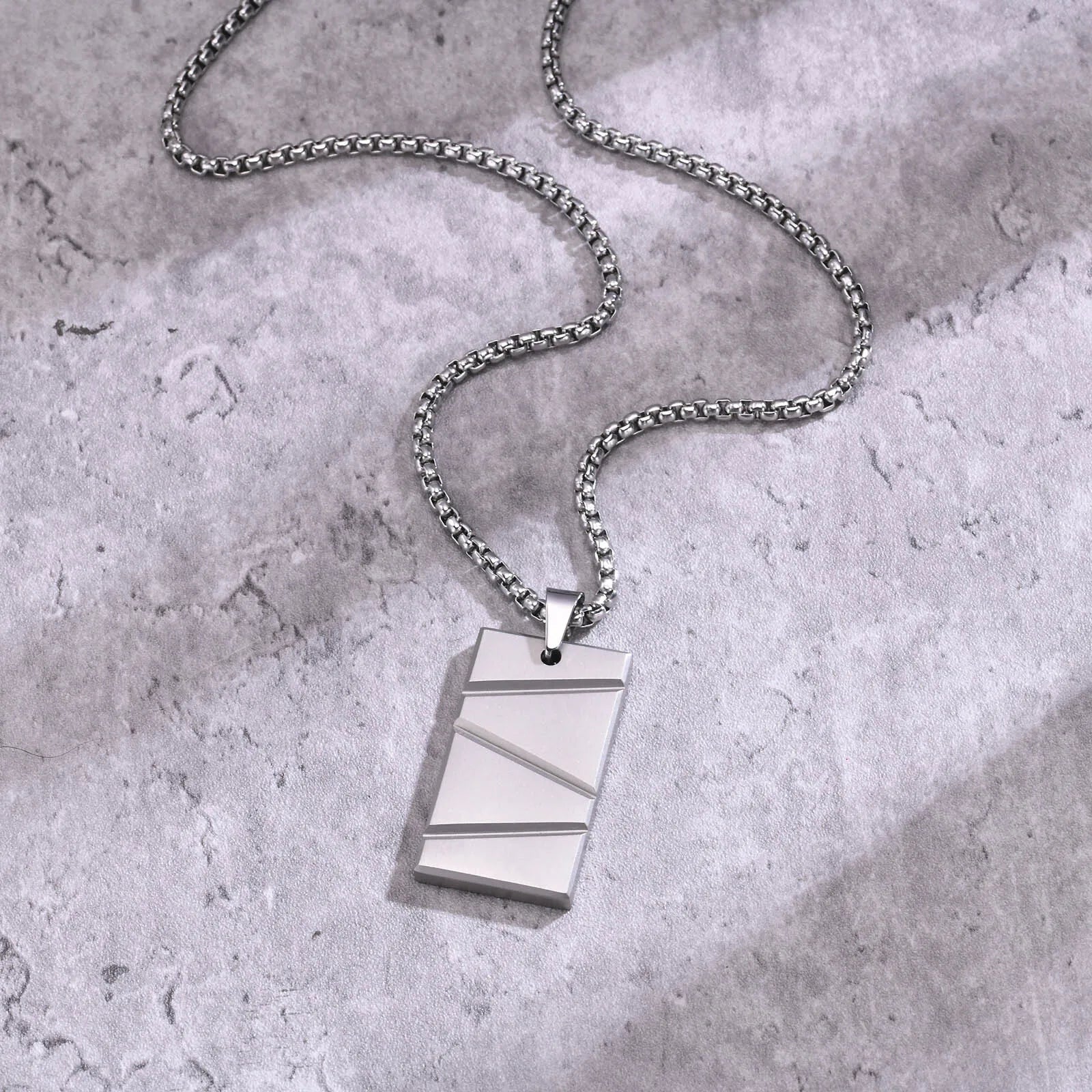 Stainless Steel Tag Necklace for Men