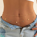 Minimalist Multilayer Waist Beads – Geometric Sequin Belly Chain for Women