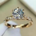 Luxury Gold Cubic Zirconia Engagement Ring