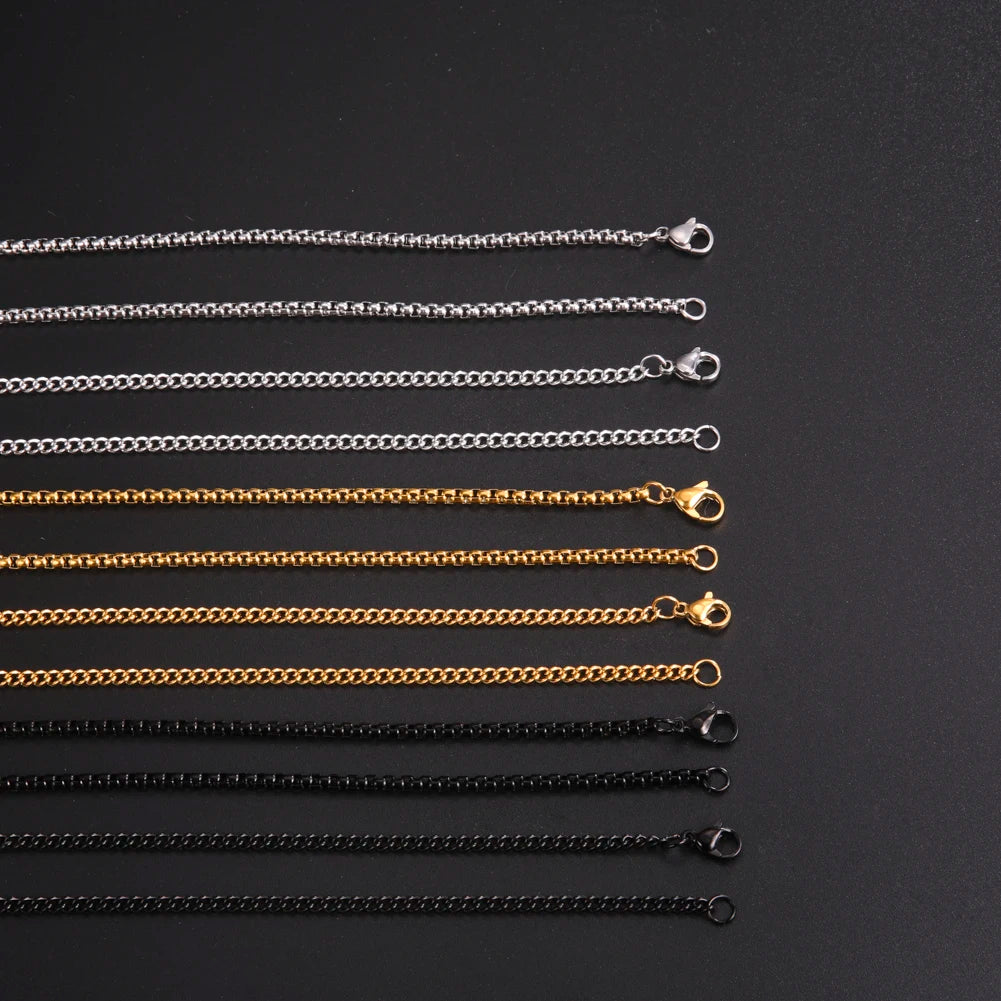 Punk Stainless Steel Box Chain Necklace