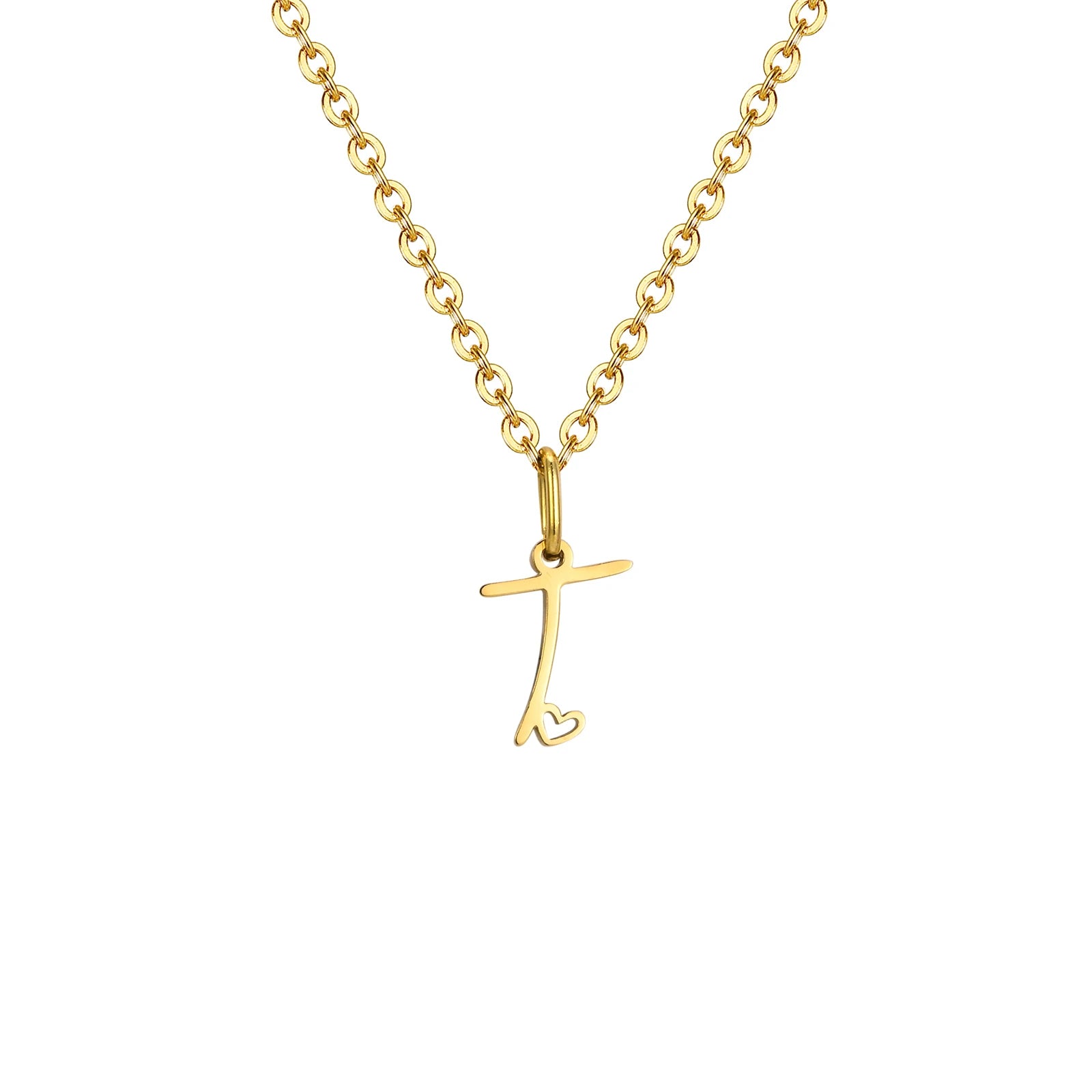 Charms Heart Initial Necklaces