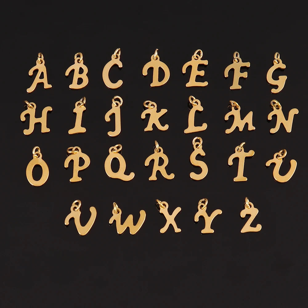 Stainless Steel Initial Letter Heart Bracelet