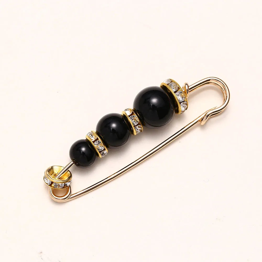 Women’s Pearl Rhinestone Brooch – Cute Skirt Waist Pin