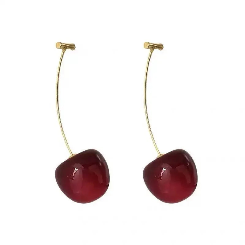 Silver Cherry Stud Earrings Women and Girls Jewelry Gift