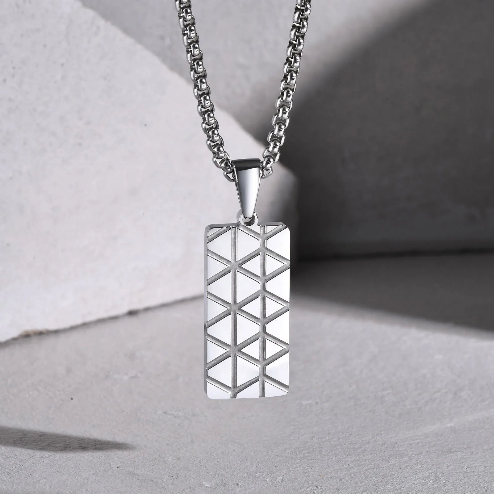 Stainless Steel Tag Necklace for Men