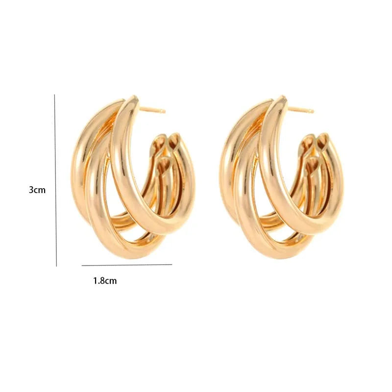 Gold Hoop Earrings – Elegant Geometric Statement for Women