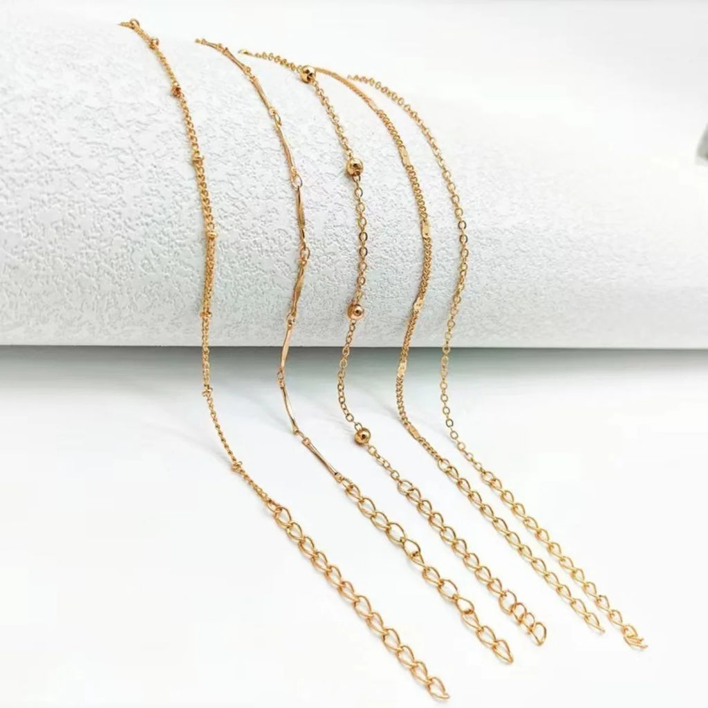 5PCS Anklet Set for Women – Simple Resort Chain Jewelry
