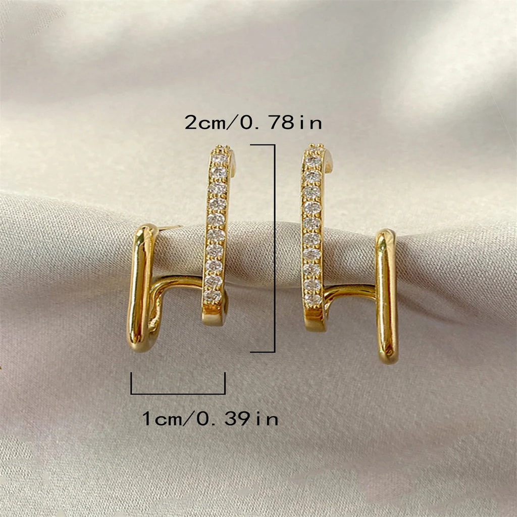 Irregular U-Shaped Gold Earrings for Women –  Luxury Crystal, Wedding And Party Jewelry