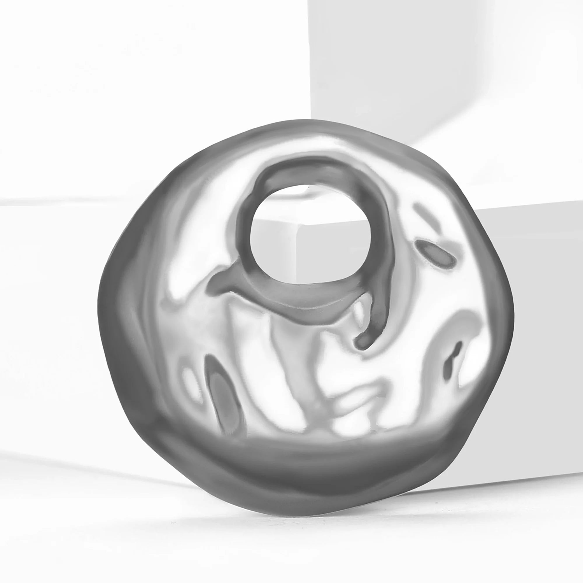 Stainless Steel Irregular Geometric Ring Brooch