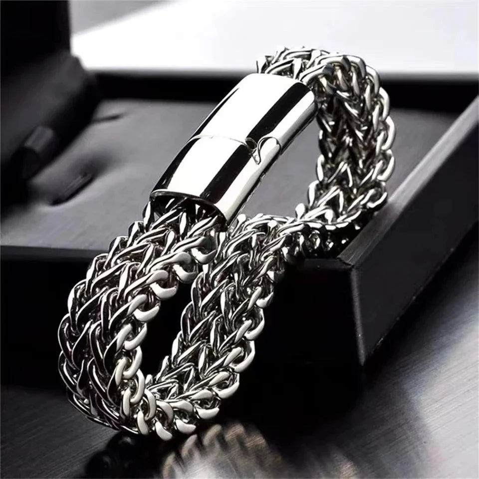 Hip Hop Stainless Steel Punk Bracelet for Men