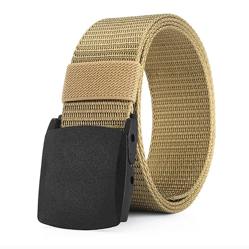 Outdoor Nylon Tactical Belt – Metal-Free Canvas Sports Belt for Men, Casual Training Jeans Belt