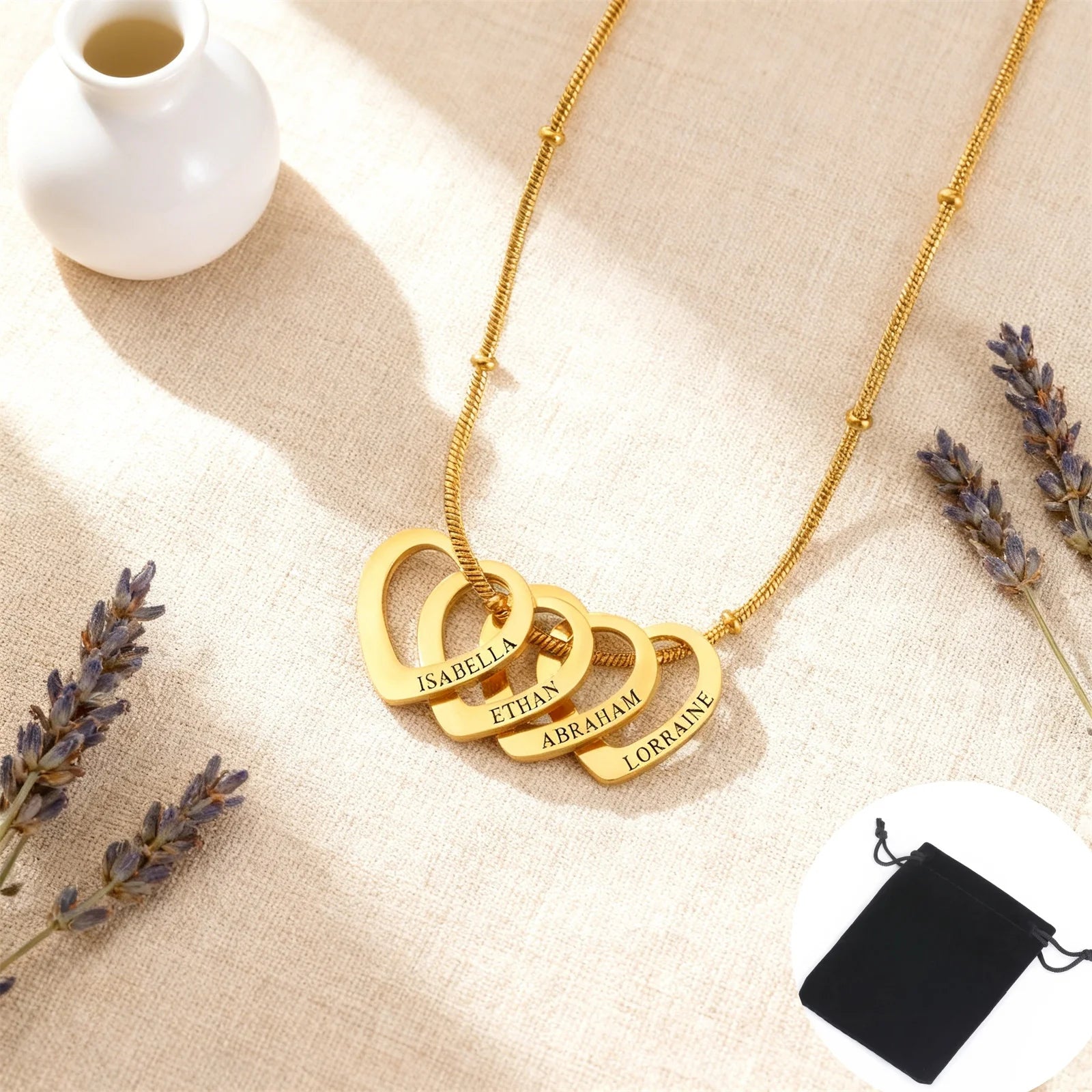 Personalized Name Date Necklace – Stainless Steel Gift for unisex