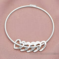 Personalized Heart Charm Bangle
